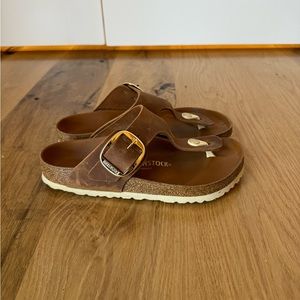 Birkenstock Gizeh Big Buckle Sandal Cognac Sz 38